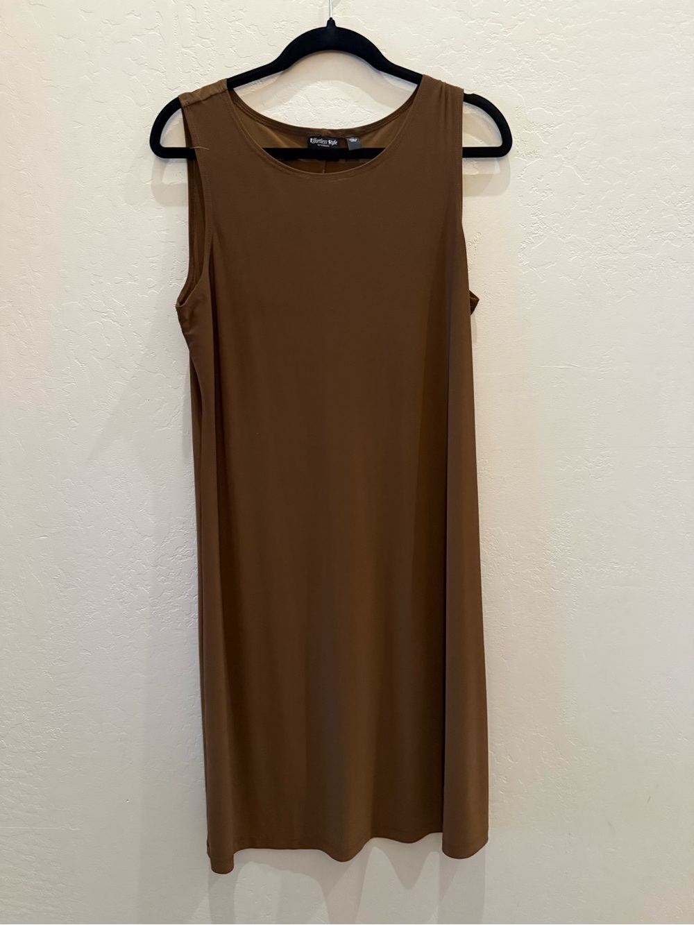 Sleeveless Brown Shift Dress